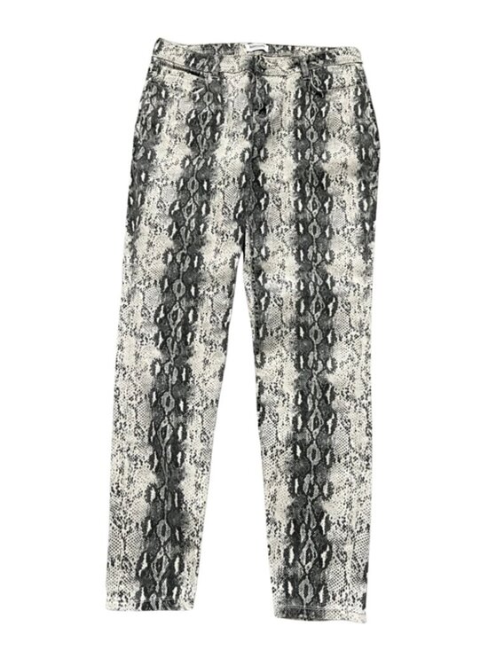 Kensie Denim - Kensie Jeans Women’s Black and Cream Snakeskin-Print Stretch Jeans - Size 10/30